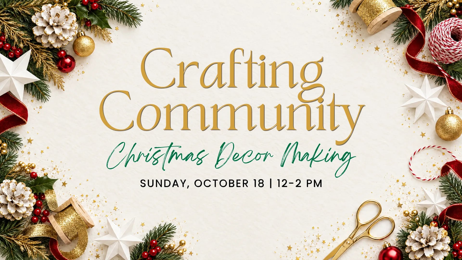 Crafting Community Christmas Decor Making event graphic